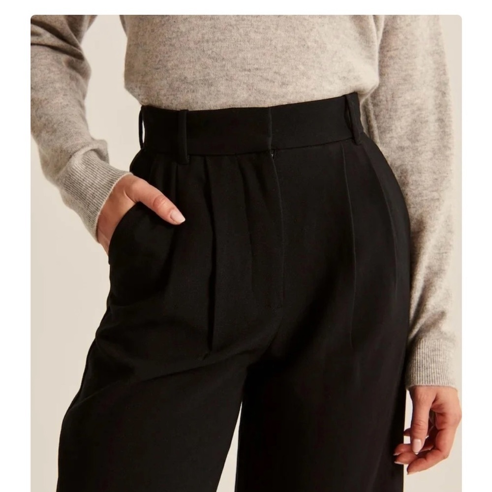 Daisy Grace- Black Wide Leg High-Waisted Trouser Pant - Picture 3 of 7